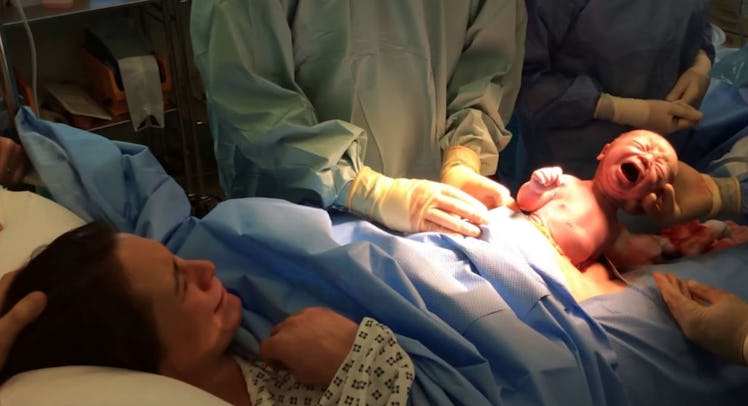 A baby delivering itself via ‘Natural Cesarean’