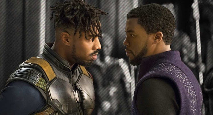 Michael B. Jordan and Chadwick Boseman in "Black Panther"