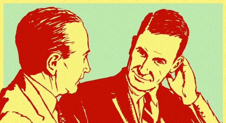 Two men discussing their marriages.