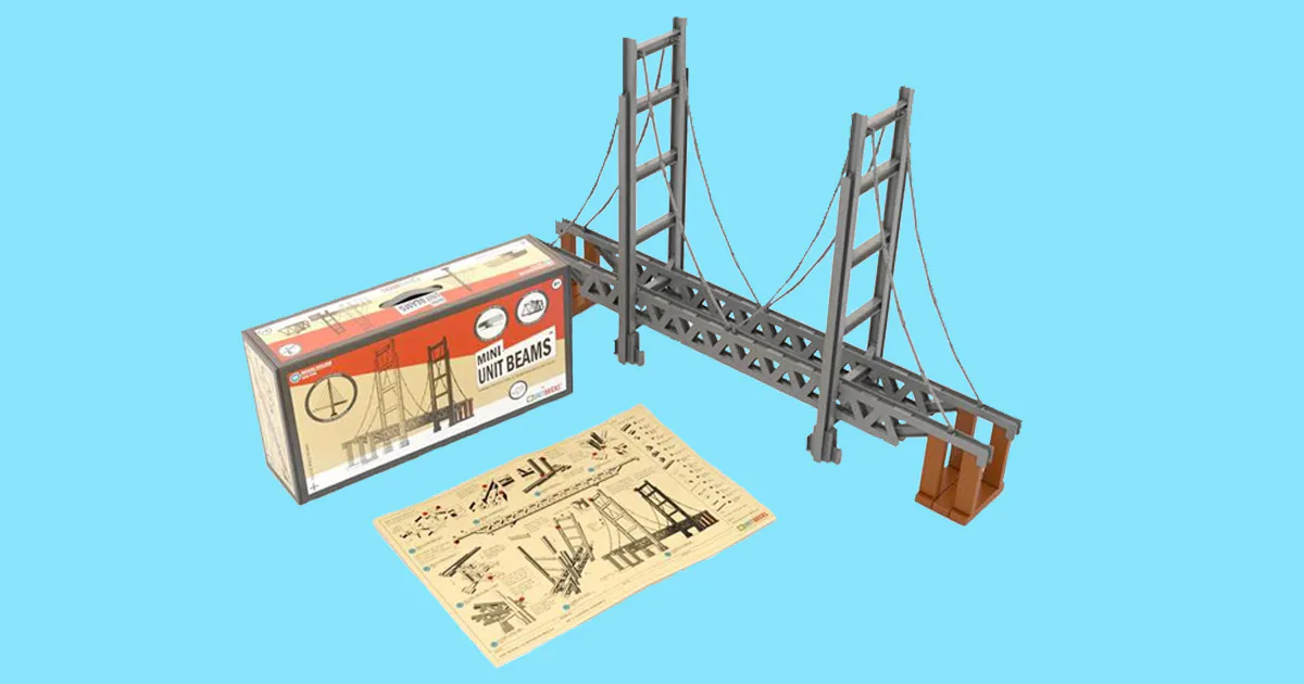 Mini Unit Beams and Brick Toys Let Kids Build Epic Suspension Bridges