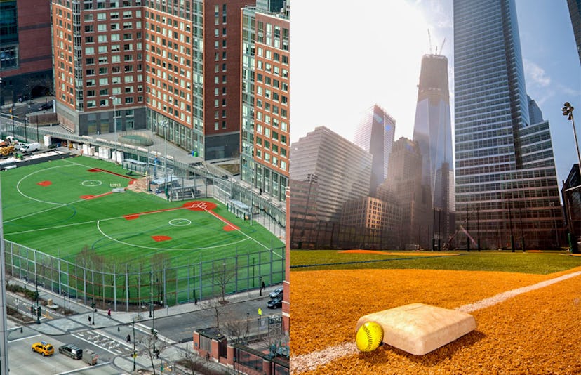 Battery Park City Ball Field in New York, New York -- little league fields