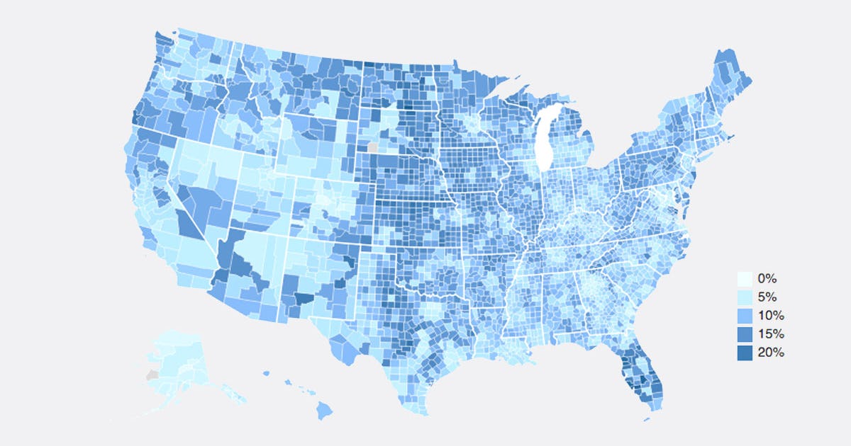 These Maps Show Where Elderly Americans Live, and Where They're Moving To
