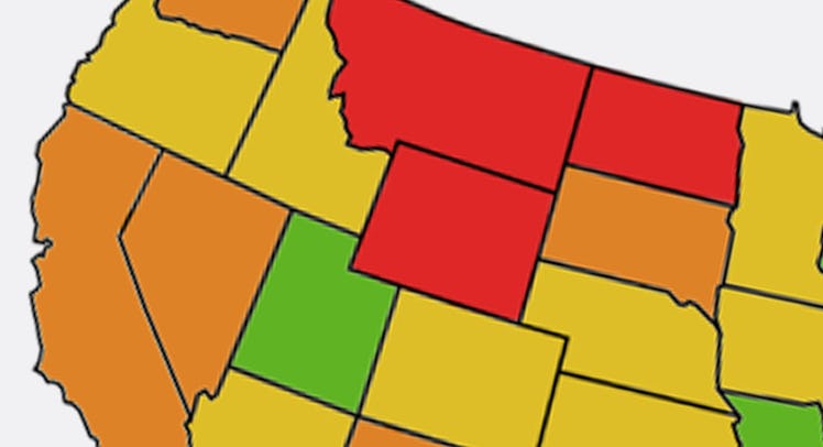 Cropped map of the United States.