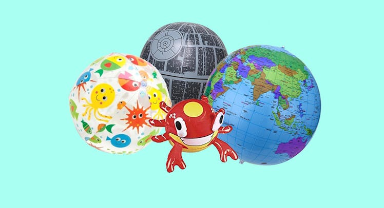 Collage of three beach balls