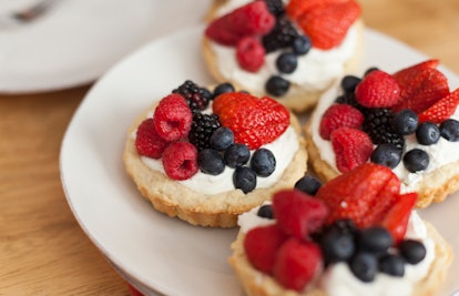 Four number cakes served on a plate