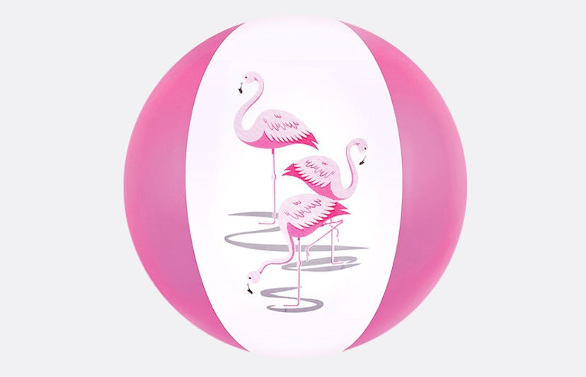 Pink and white flamingo beach balls