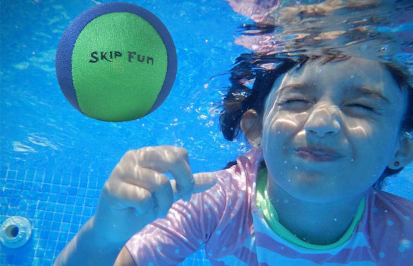 Armour Shell skip ball in a pool