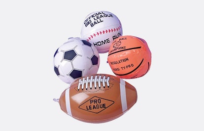 US Toy soccer, basketball, baseball, and football themed beach balls