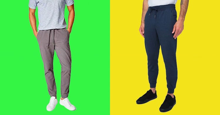 a pair of men wearing comfortable, stylish sweatpants for men