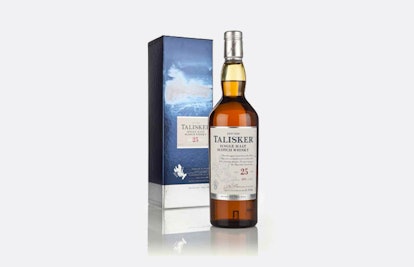 A bottle of Talisker 25 whisky