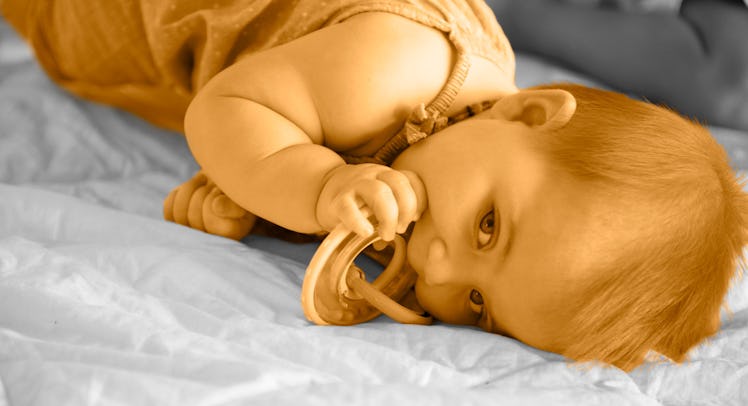 A baby that is dealing with teething symptoms