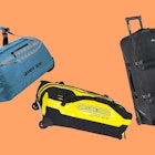 Three of the best suitcases & luggage for your next trip on an orange background