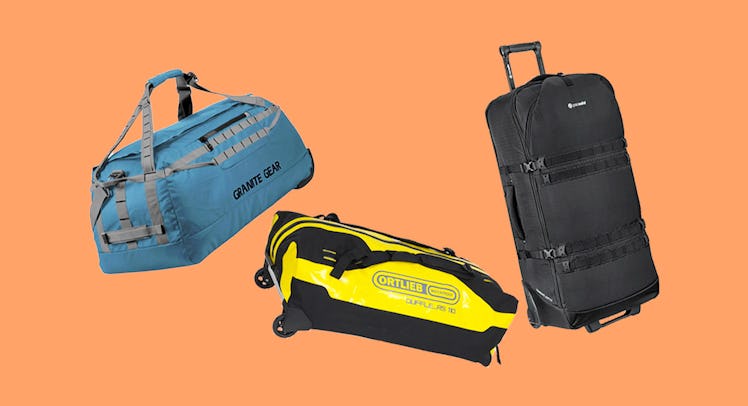 Three of the best suitcases & luggage on an orange background
