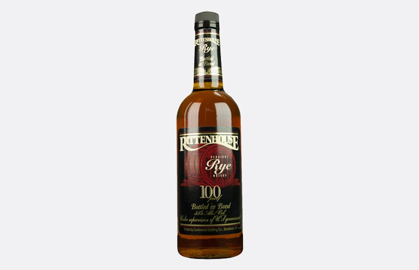 Rittenhouse Rye Bottled in Bond whiskey bottle