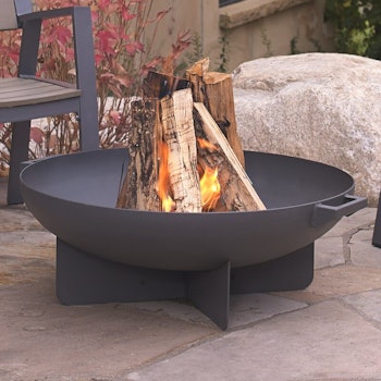 Steel Wood Burning Outdoor Fire Pit by Real Flame
