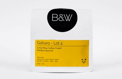 Black and White Roasters Burundi Lot 4 Gaharo coffee bean package