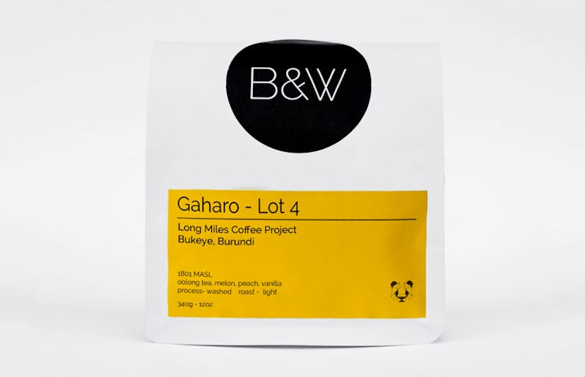 Black and White Roasters Burundi Lot 4 Gaharo coffee bean package