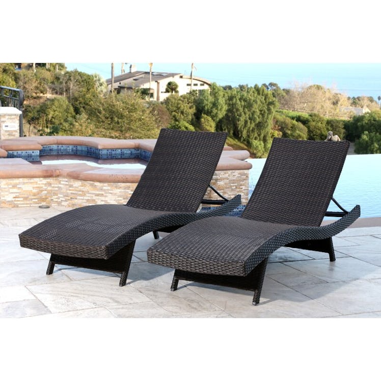 Long Reclining Chaise Lounge Set of Two by Mirabel