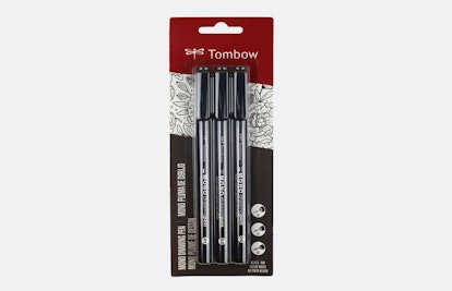 The three-pack of Tombow MONO Drawing Pens in black 
