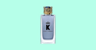 best smelling cologne for men dolce and Gabbana set against a blue backdrop