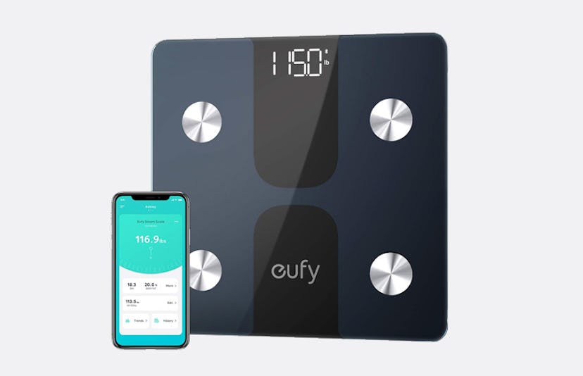 Eufy Smart Scale C1 and a phone displaying results