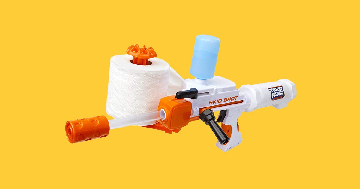 Toy gun that shoots best sale toilet paper