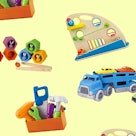 The best toys for 2-year-olds help them develop key skills; our picks are isolated on a yellow backd...