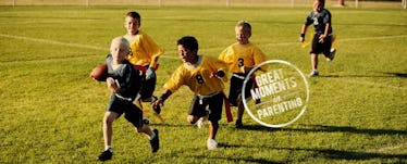 Boys playing football 