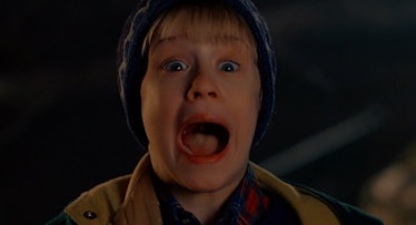 Macaulay Culkin as Kevin McCallister in "Home Alone" screaming while being scared