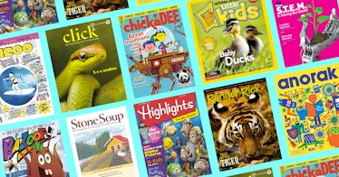 a layout of different kids magazines