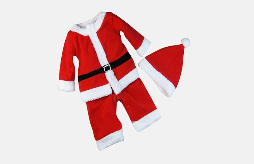 Red Santa Claus Romper with Hat