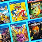 array of cover art of the best PS4 games like Sonic and Minecraft