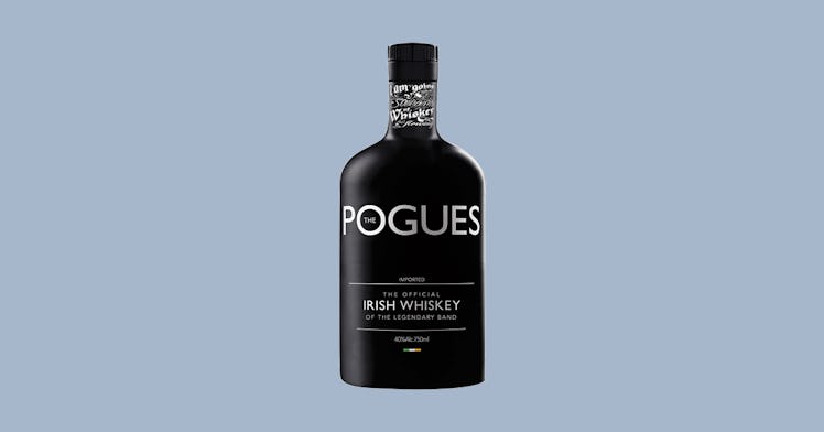 A black bottle of The Pogues Irish Whiskey