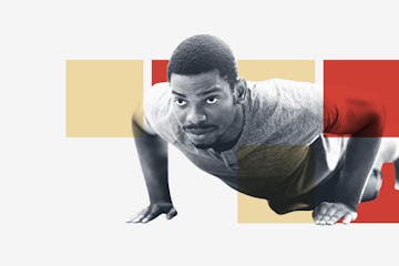 Man doing a pushup.