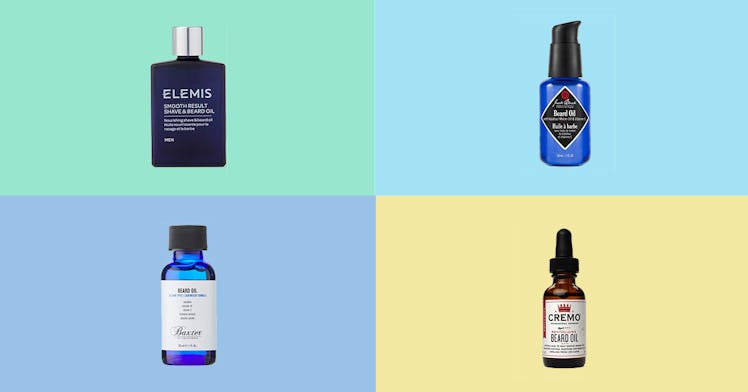 Collage of four beard oils