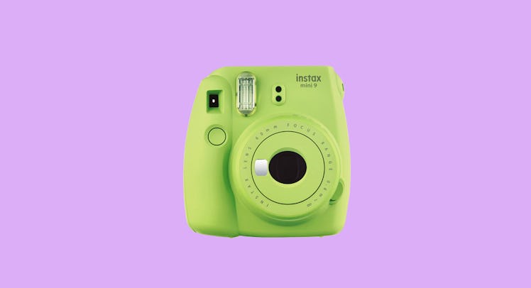 green polaroid camera