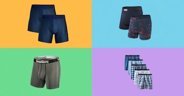 Four of the best mens underwear pictured against a light colored background