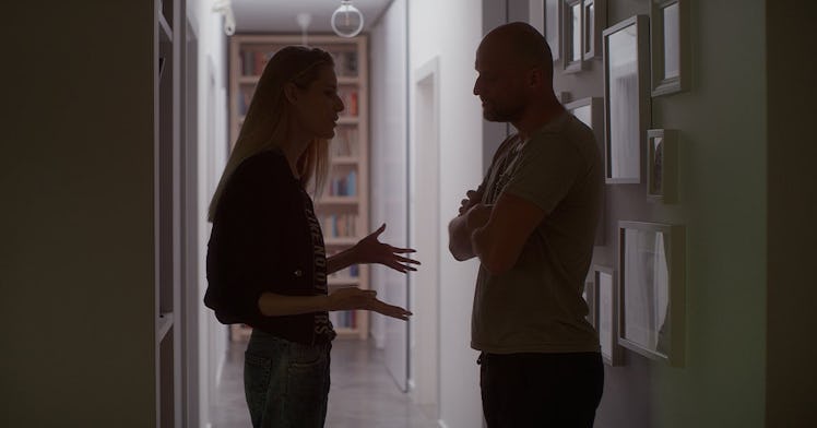 Man and woman arguing.