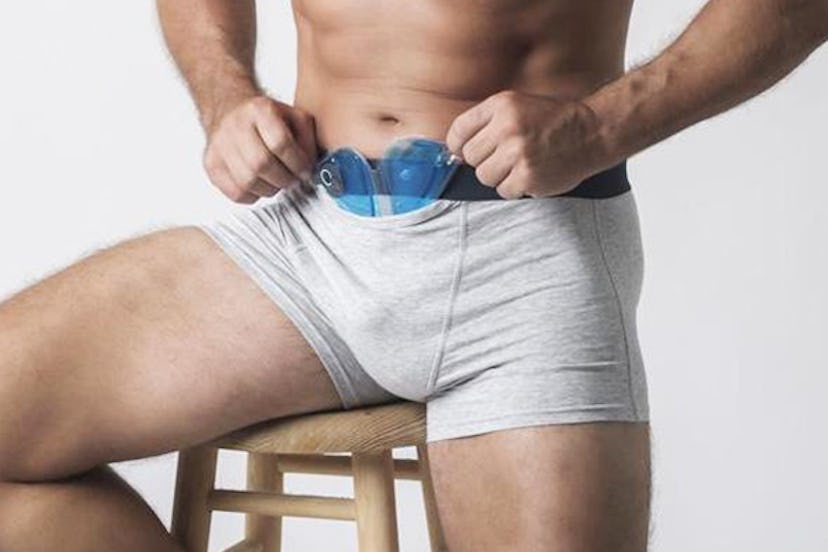 Grey Snowballs Underwear that come with SnowWedge ice pack inserts as a vasectomy gift