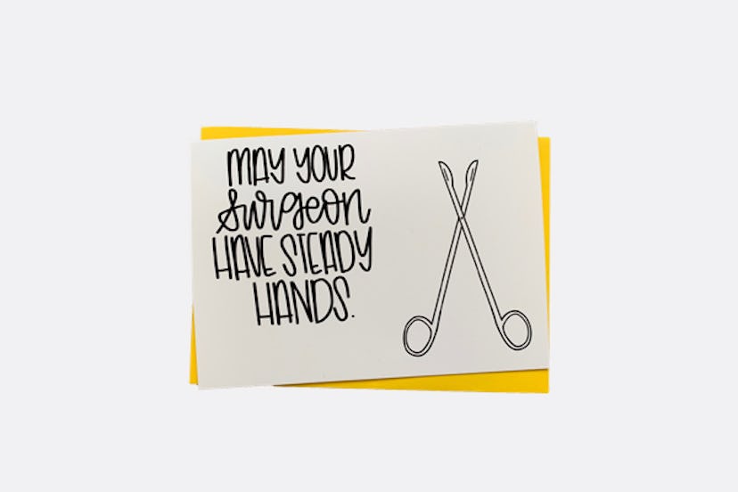 “May Your Surgeon Have Steady Hands” Card as a vasectomy gift