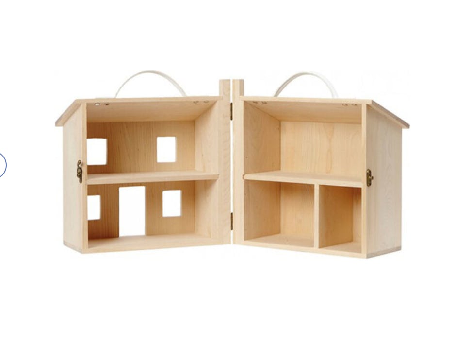 plain wooden dolls house