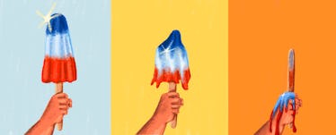 popsicle melting in three images