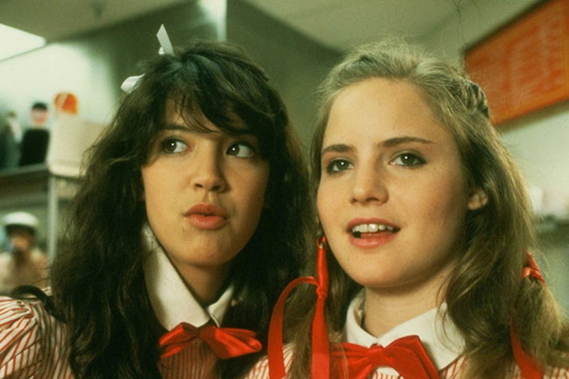 A scene from  'Fast Times as Ridgemont High' with two female characters looking into the distance 