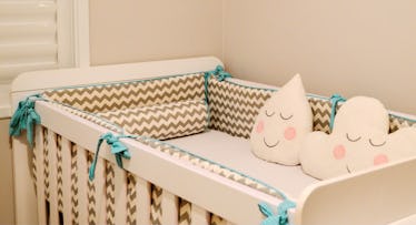 A crib bumper pad