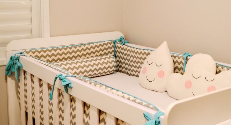 A crib bumper pad