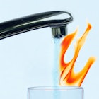 Collage of water and fire going out of a sink