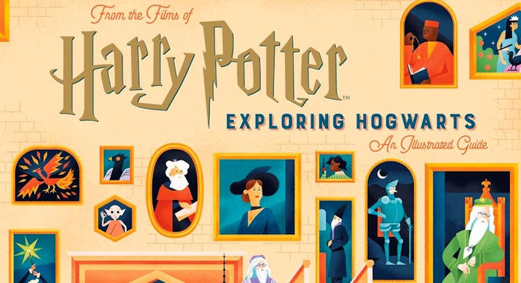 "Harry Potter exploring Hogwarts" text surrounded with many framed photos