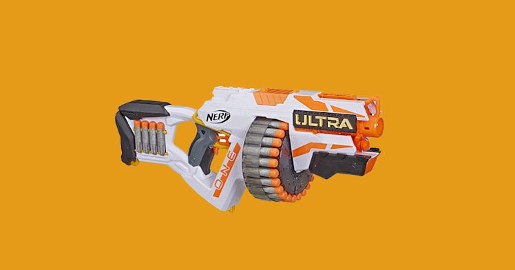 The best nerf gun - Ultra One - pictured against an orange backdrop