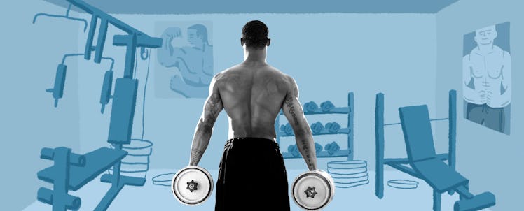 A man doing a Trapezius Exercise