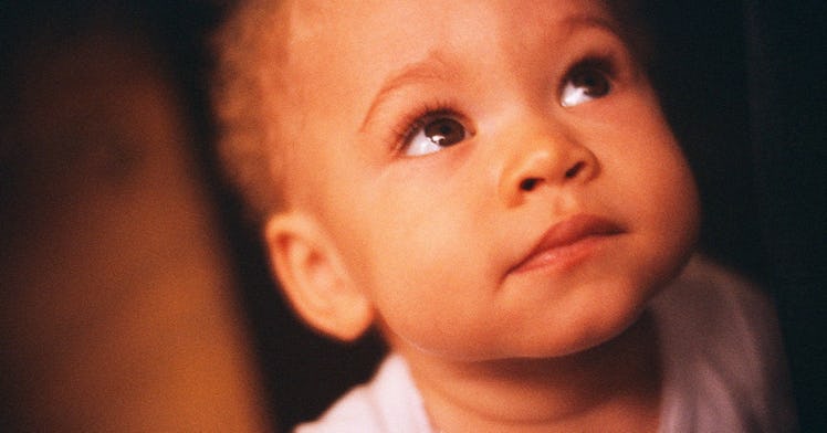 Baby looking up.